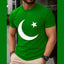 Green CT Big Printed R-Neck Hlaf Sleeve Azadi Tshirt.