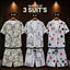 Bundle Of 3 Dry-Fit 3D-Printed Shirt Style 2-Pcs Summer Suit. Deal-18 (Clearance-Sale) MS3D-01-02-40