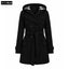 6-Button Hooded Style Casual Winter Fleece Coat For Her.