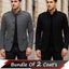 Bundle Of 2 Collar Style Casual Winter Fleece Coat. MWJ-407 V3