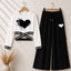 White Heart-Leaf Printed Crop-Top Elastic Waisted & Cargo Trouser Style 2-Pcs Summer Tracksuit. D-1