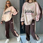 ADI Baggy Sweat Style Printed Premium Quality Winter 2-Pcs Tracksuit For Her. WWTS-30