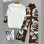 Contrast Rose Printed Premium Quality Winter 2-Pcs Tracksuit For Her. WWTS-19