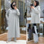 Long Pull-Over Hooded Abaya Style 2-Pcs Winter Suit. WWTS-51