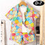 Multi-Colour Smiley Style All-Over 3D Printed 2-Pcs Summer Suit For Kids. D-7