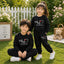 Black MD Life-Line Kids Sweat Style 2-Pcs Summer Suit. (FTS+TR)