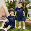 Blue MD Life-Line Kids Pintex Style 2-Pcs Summer Suit. (HTS+SH)