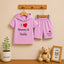 I Love D+M Kids Hooded Style 2-Pcs Summer Suit. (HOTS+SH)