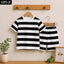 Black Stripe Style Printed 2-Pcs Summer Suit For Baby & Baba. KSPS-01 V2