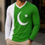 Side Panel Flag Style V-Neck Full Sleeve Azadi Tshirt. D-37