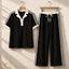 Contrast Collar Style Western 2-Pcs Summer Dry-Fit Tracksuit For Her. WSTS-01 V2