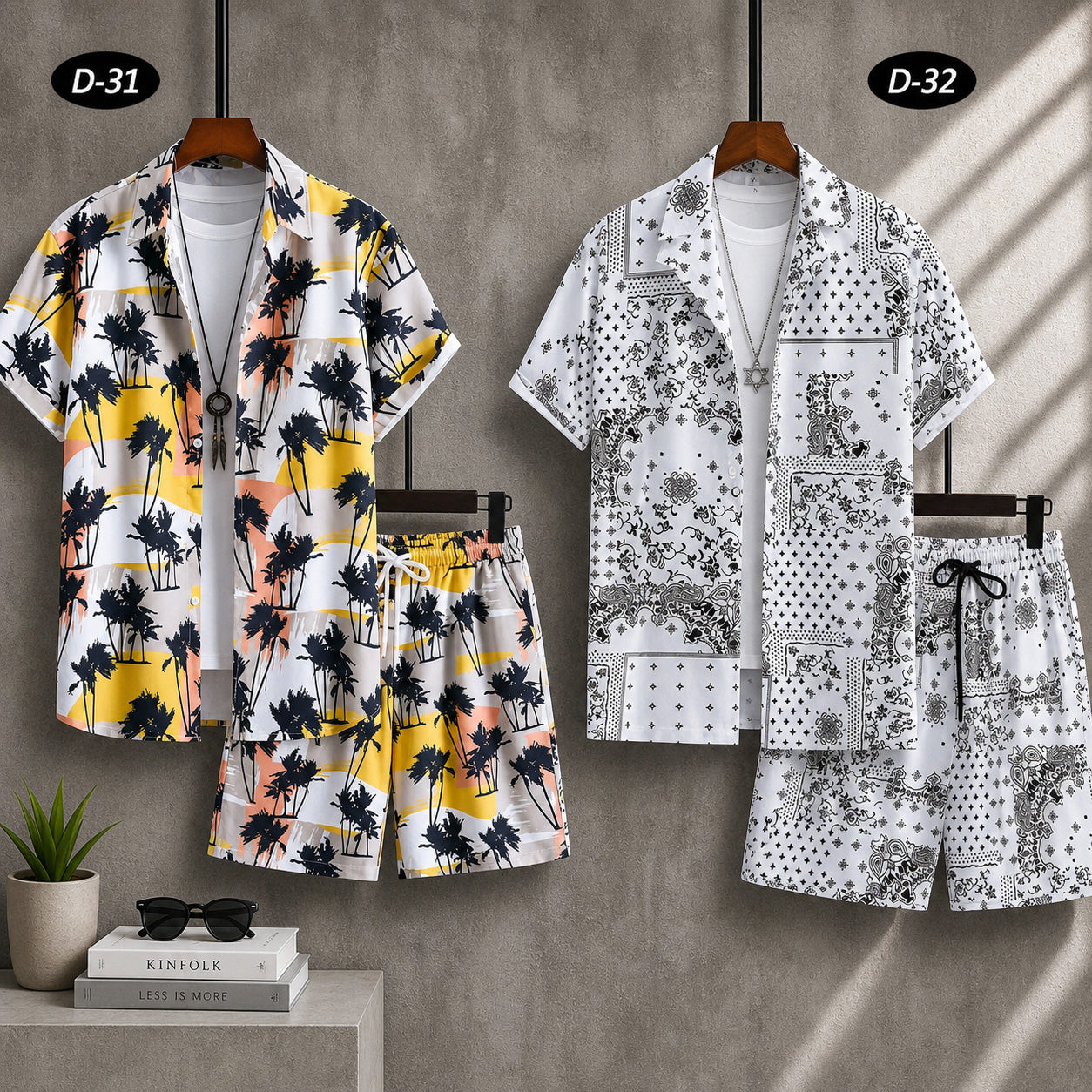 Bundle Of 2 All-Over 3D Printed Dry-Fit 2-Pcs Summer Suit. MS3D-01+31 Main image