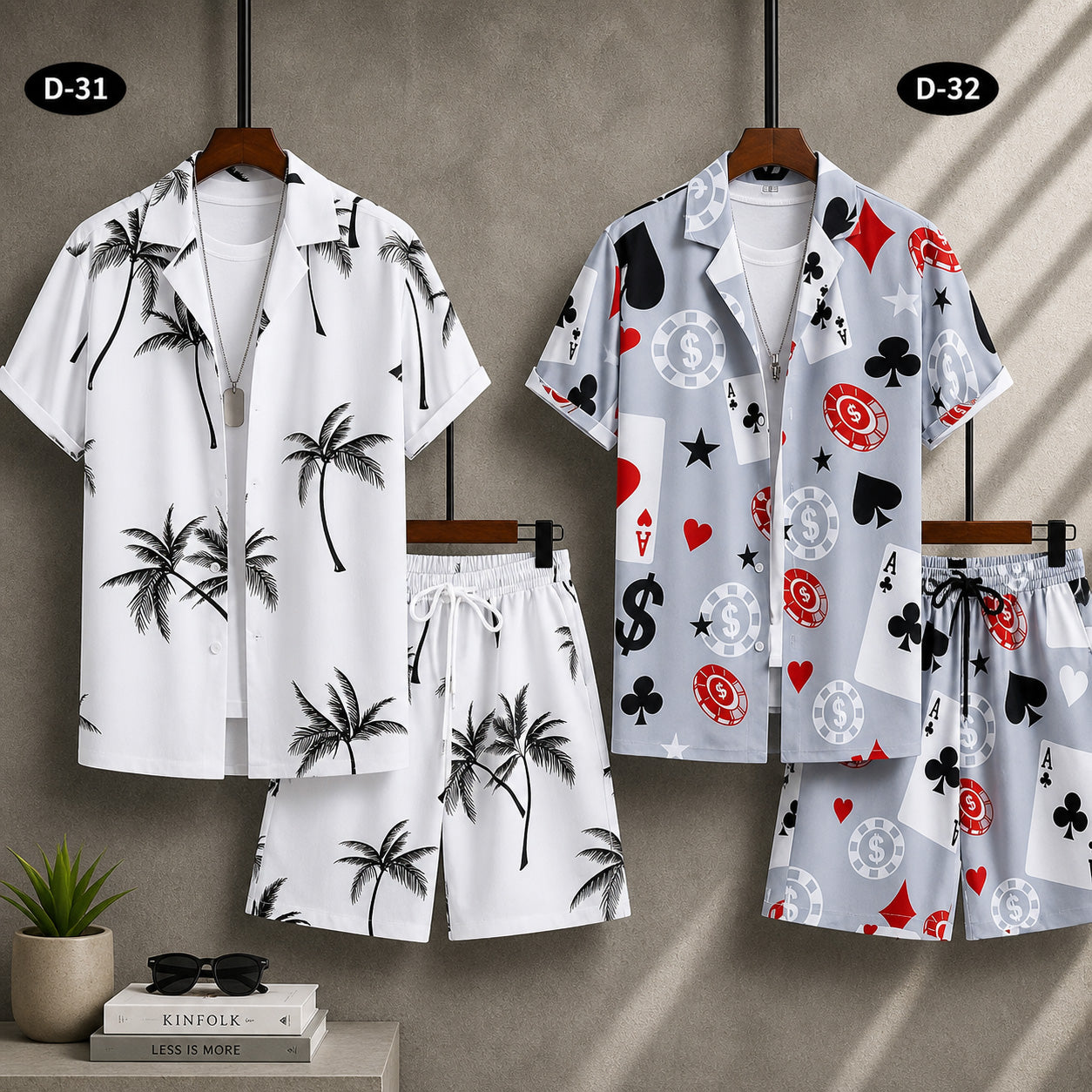Bundle Of 2 All-Over 3D Printed Dry-Fit 2-Pcs Summer Suit. MS3D-02+03 Main image