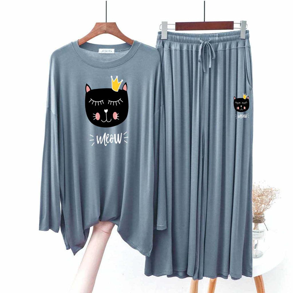 Baggy-Style Big-Printed 2-Pcs Lounge And Night Wear Suit. WLW-09