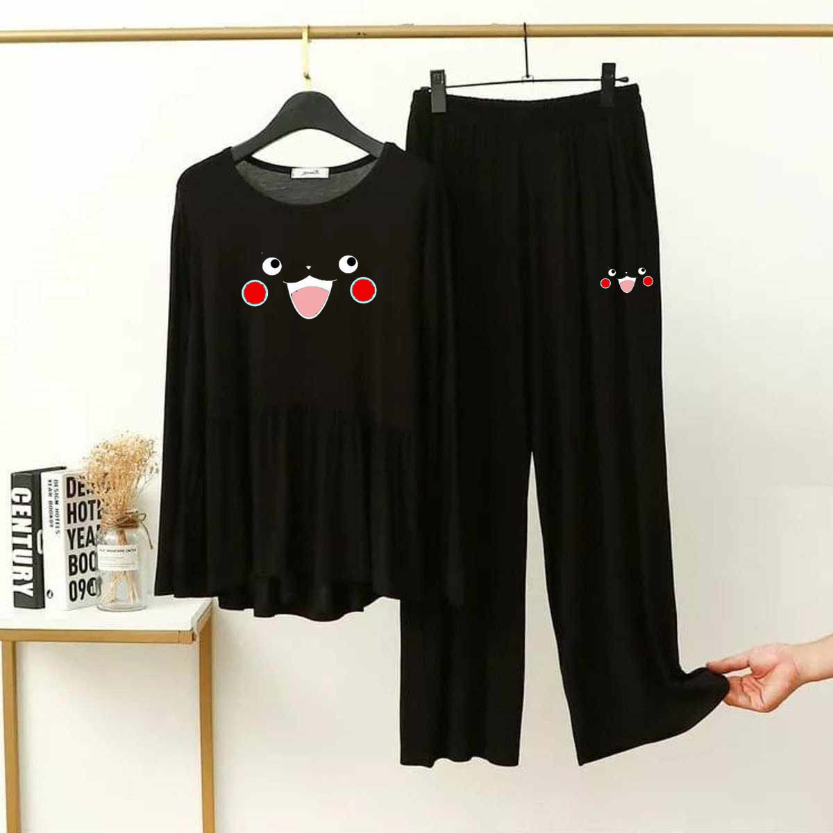 Peplum-Style Big-Printed 2-Pcs Lounge And Night Wear Suit. WLW-11 Main image