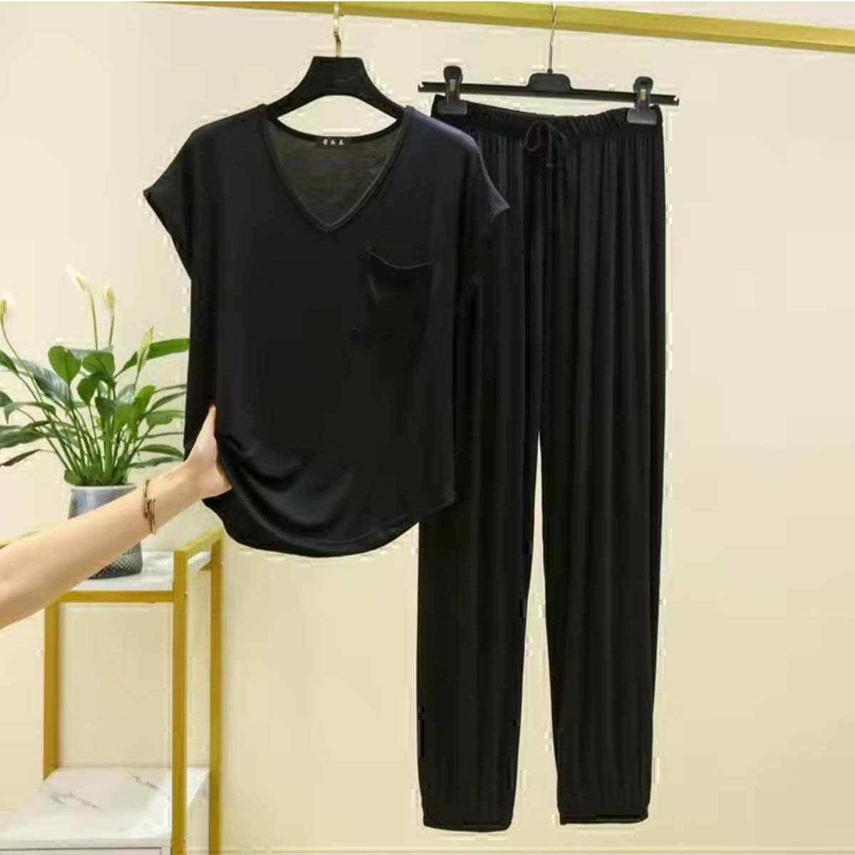 Cap-Sleeve Pocket-Style 2-Pcs Lounge And Night Wear Suit. WLW-13 Main image