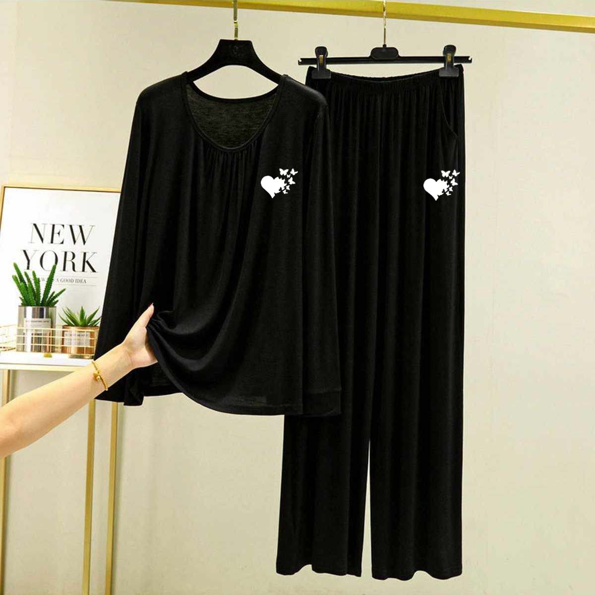 Neck Geadar-Style Logo-Printed 2-Pcs Lounge And Night Wear Suit. WLW-14 Main image