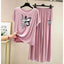 Contrast Tape-Style Big-Printed 2-Pcs Lounge And Night Wear Suit. WLW-07