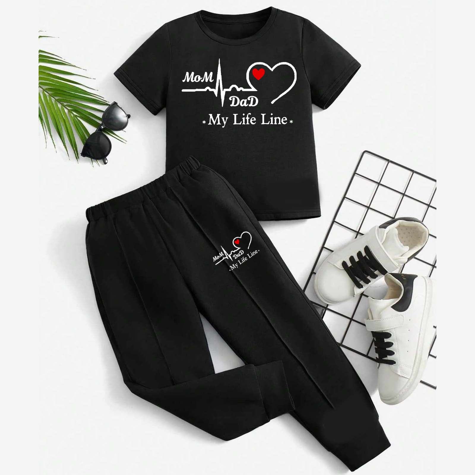 MD Life-Line Kids Trouser Pintex Style 2-Pcs Summer Suit. (HTS+TR) Secondary image