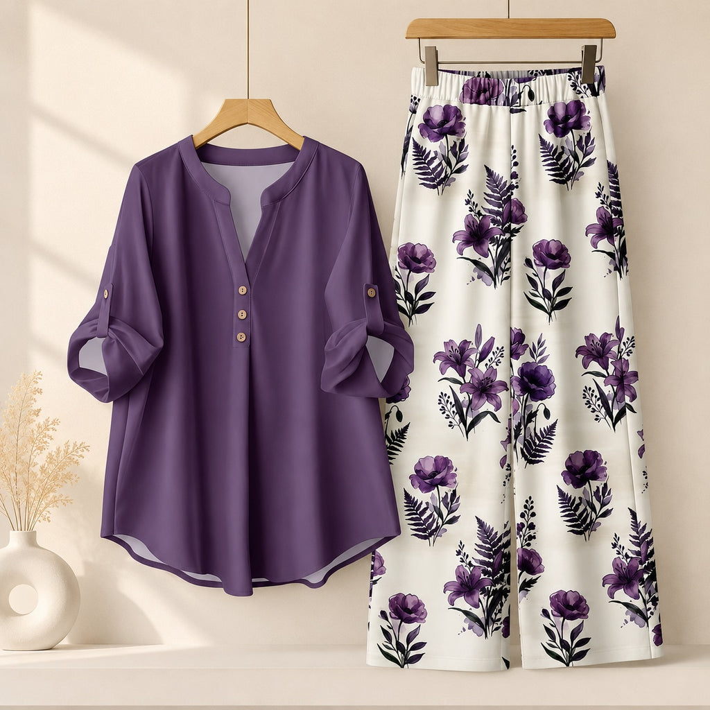 Binara Printed Western Shirt Style Stitched Co-Ord Set! PCS# 43 Dress Code