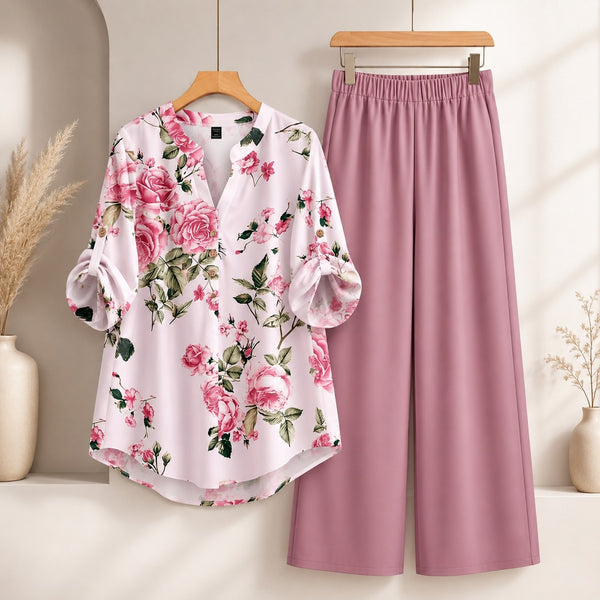 Binara Printed Western Shirt Style Stitched Co-Ord Set!. PCS# 36 Dress Code