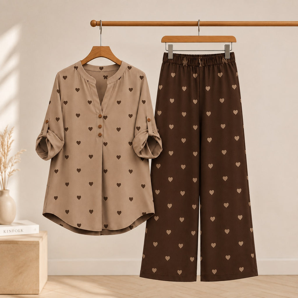 Binara Printed Western Shirt Style Stitched Co-Ord Set!. PCS# 27 Dress Code