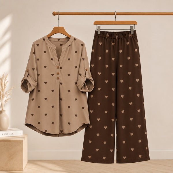 Binara Printed Western Shirt Style Stitched Co-Ord Set!. PCS# 27 Dress Code