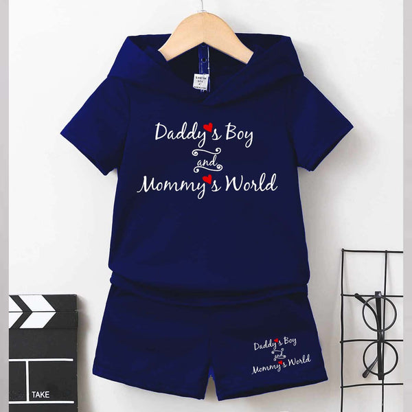 DB & MW Kids Hooded Style 2-Pcs Summer Suit. (HOTS+SH)