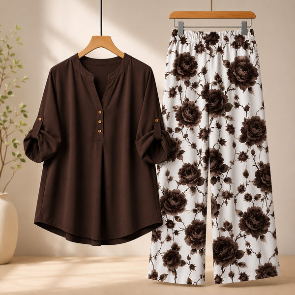 Binara Printed Western Shirt Style Stitched Co-Ord Set! PCS# 50 Dress Code