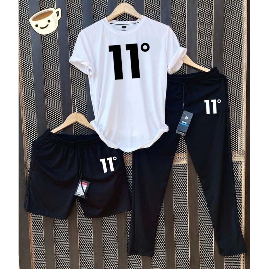White 11-Degree Bundle Of 3 Dry-Fit Premium Quality Summer Suit. Main image