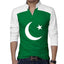 Green Body Laiso Collar CT Big Printed Full Sleeve Azadi Tshirt. D-39