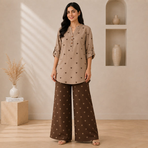 Binara Printed Western Shirt Style Stitched Co-Ord Set!. PCS# 27 Dress Code