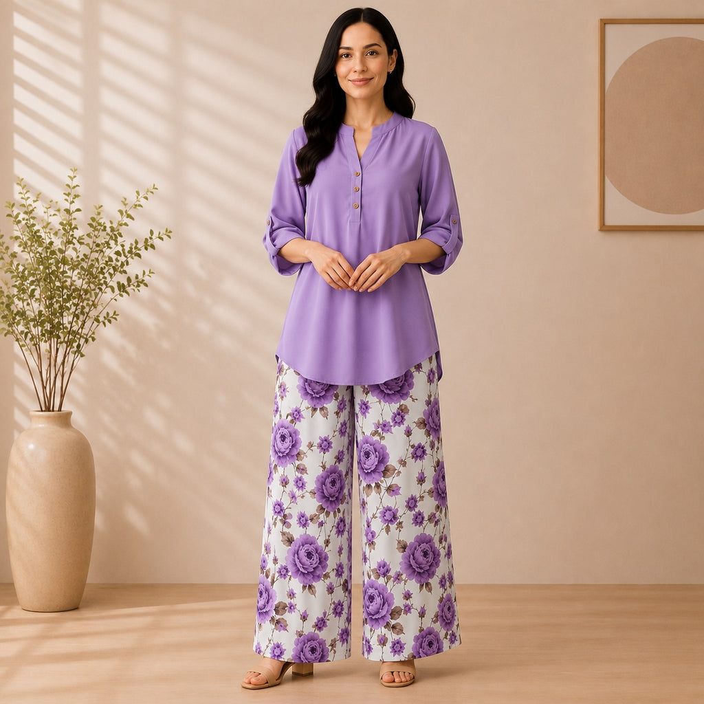 Binara Printed Western Shirt Style Stitched Co-Ord Set! PCS# 47 Dress Code