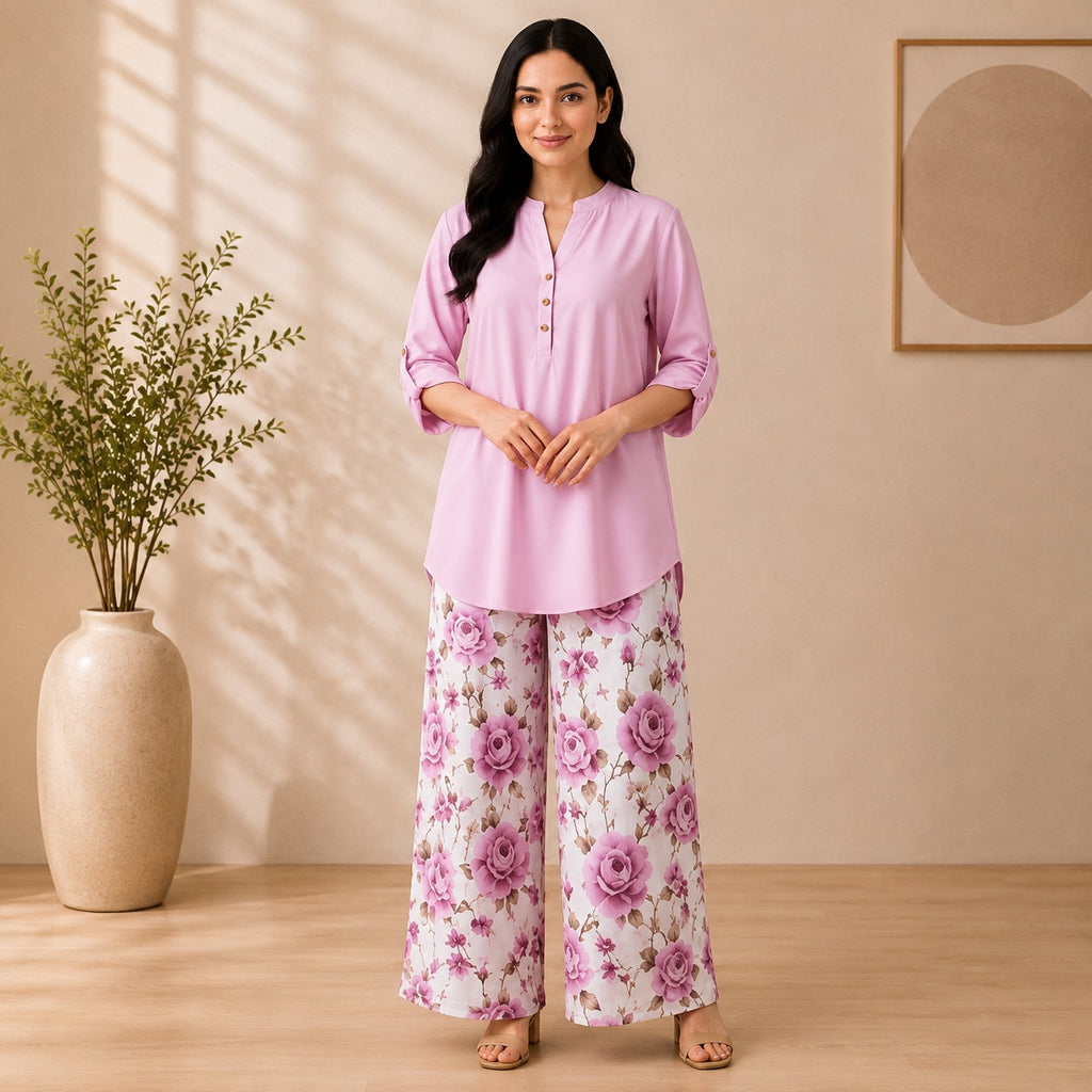 Binara Printed Western Shirt Style Stitched Co-Ord Set! PCS# 48 Dress Code