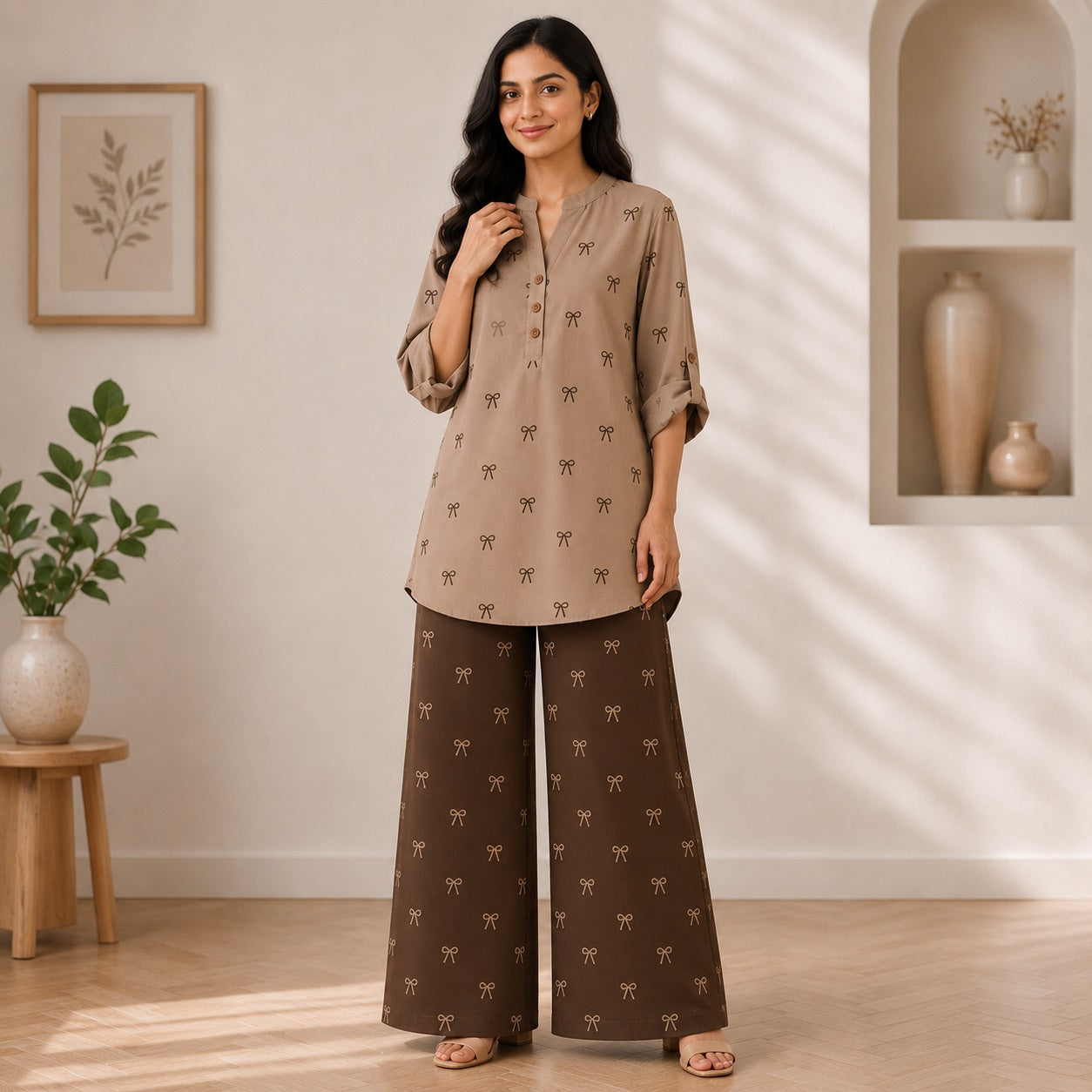 Binara Printed Western Shirt Style Stitched Co-Ord Set! PCS# 33 Dress Code