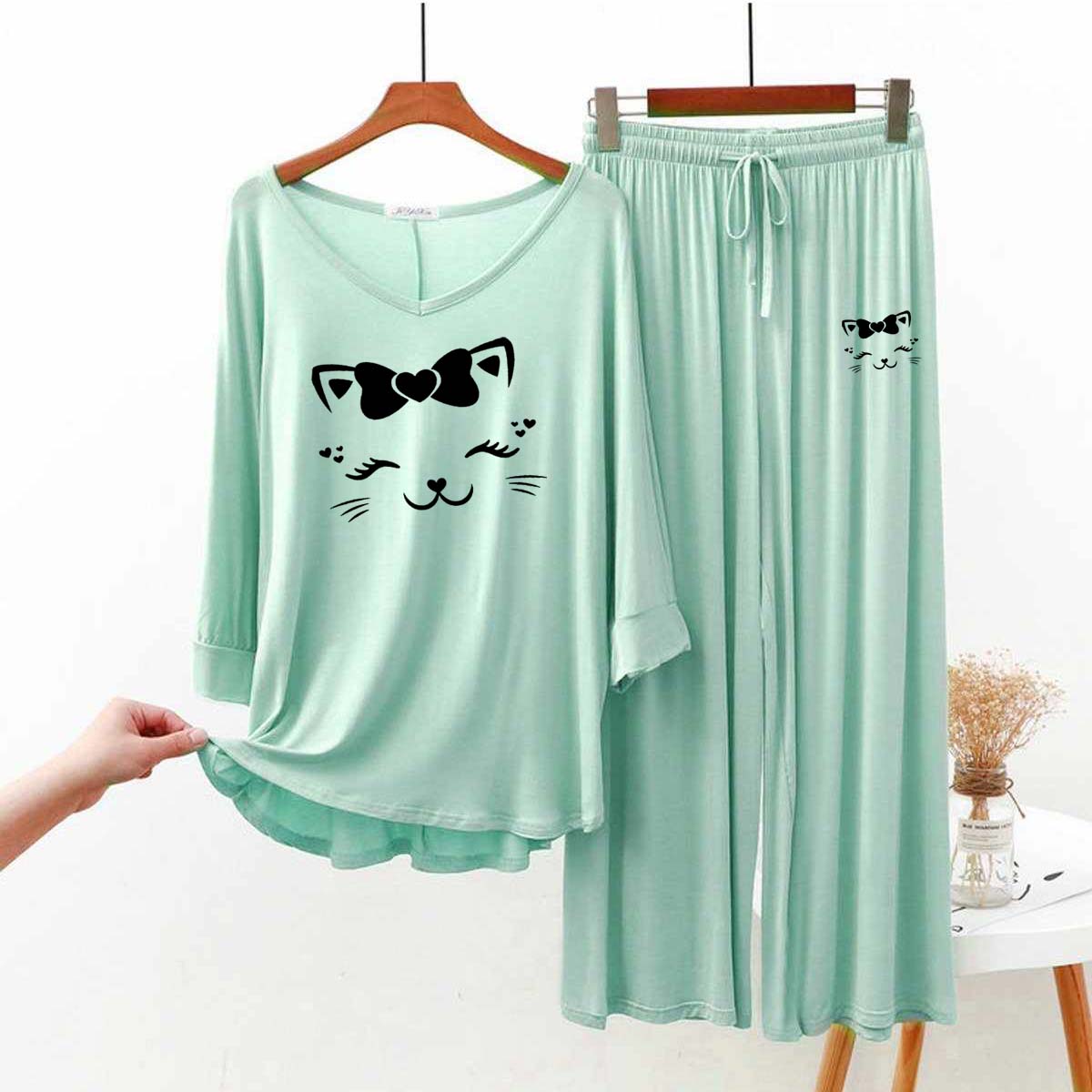 RH-Style Big-Printed 2-Pcs Lounge And Night Wear Suit. WLW-05 Secondary image