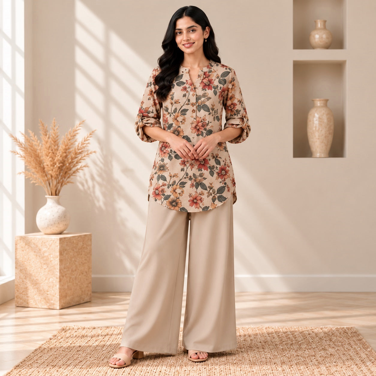 Binara Printed Western Shirt Style Stitched Co-Ord Set!. PCS# 11 Dress Code Secondary image