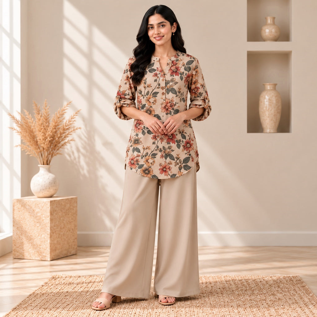 Binara Printed Western Shirt Style Stitched Co-Ord Set!. PCS# 11 Dress Code