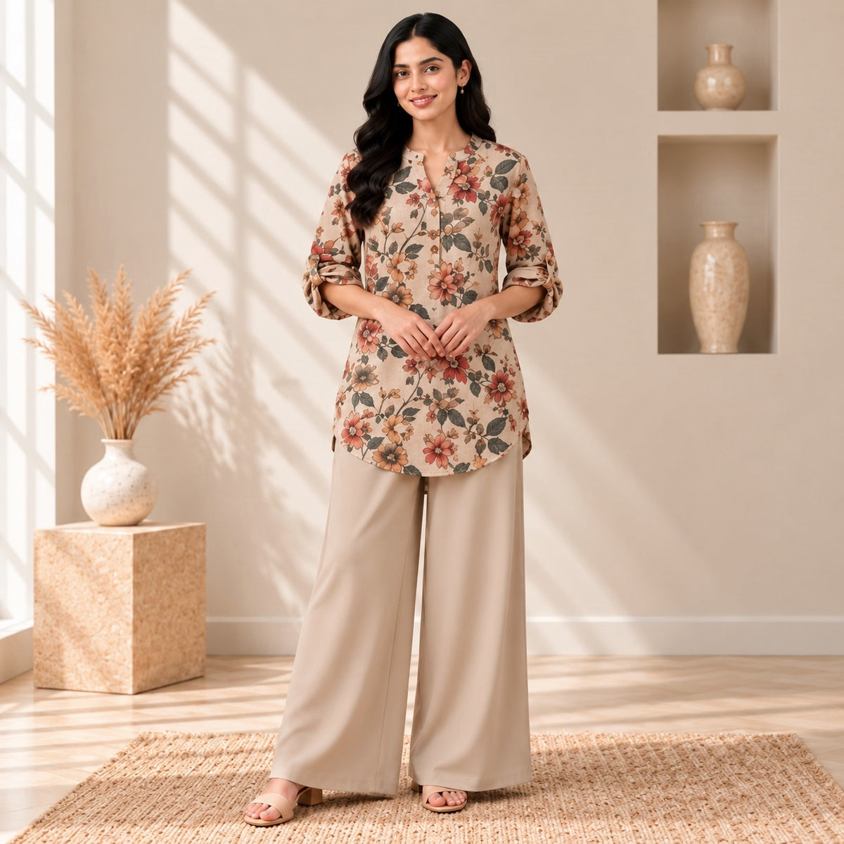 Binara Printed Western Shirt Style Stitched Co-Ord Set!. PCS# 11 Dress Code