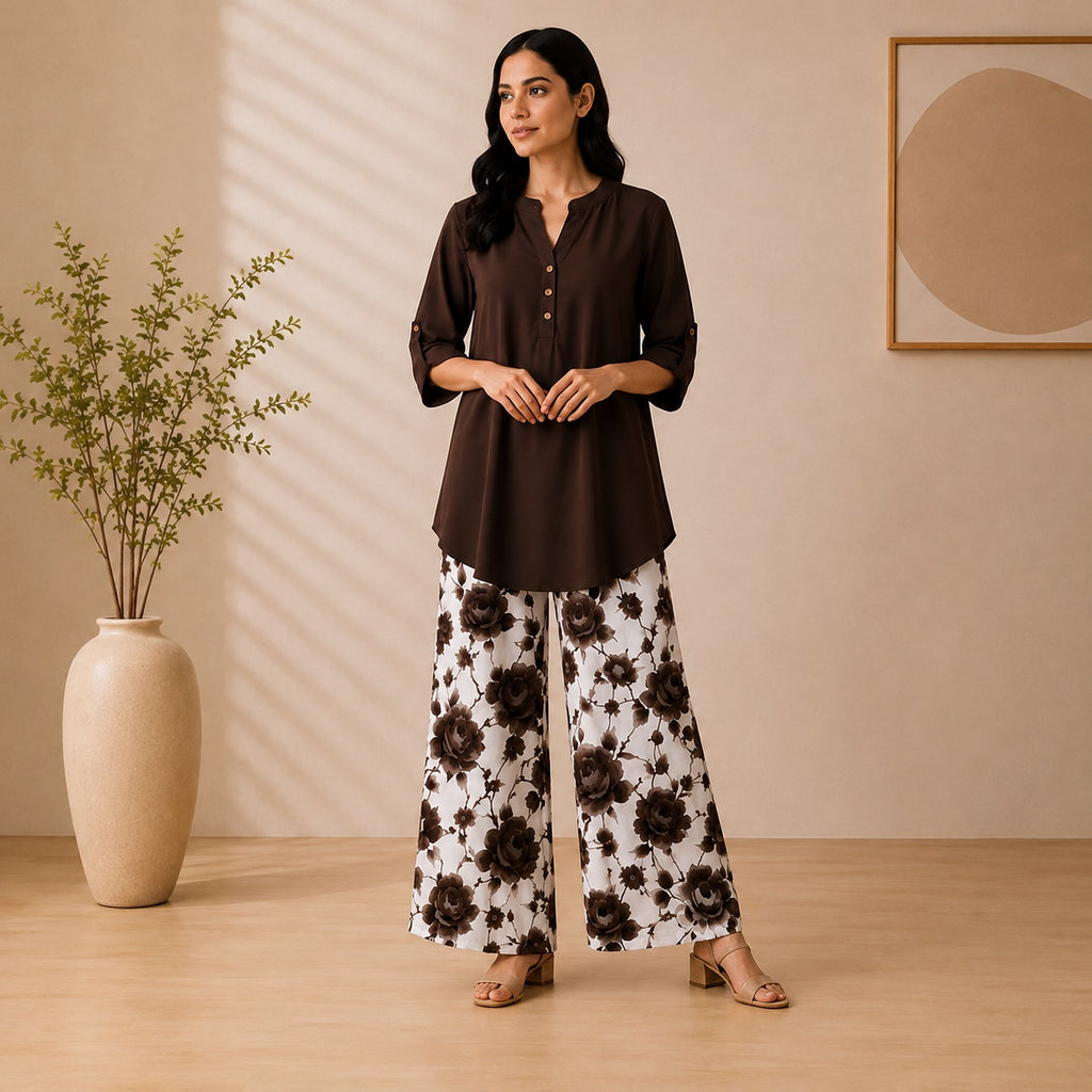 Binara Printed Western Shirt Style Stitched Co-Ord Set! PCS# 50 Dress Code