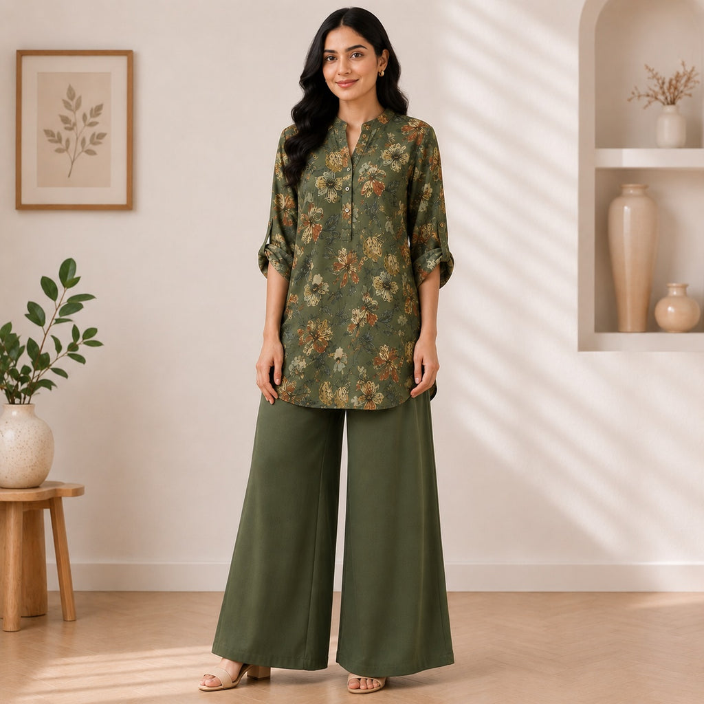 Binara Printed Western Shirt Style Stitched Co-Ord Set! PCS# 35 Dress Code