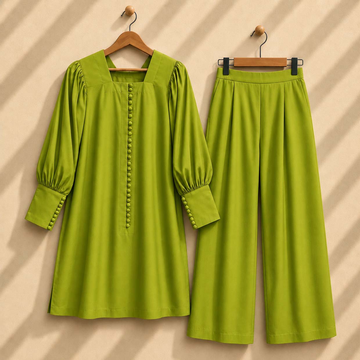 Boski Long Cuff Style Casual 2-Pcs Stiched Suit For Summer's. V2 Secondary image