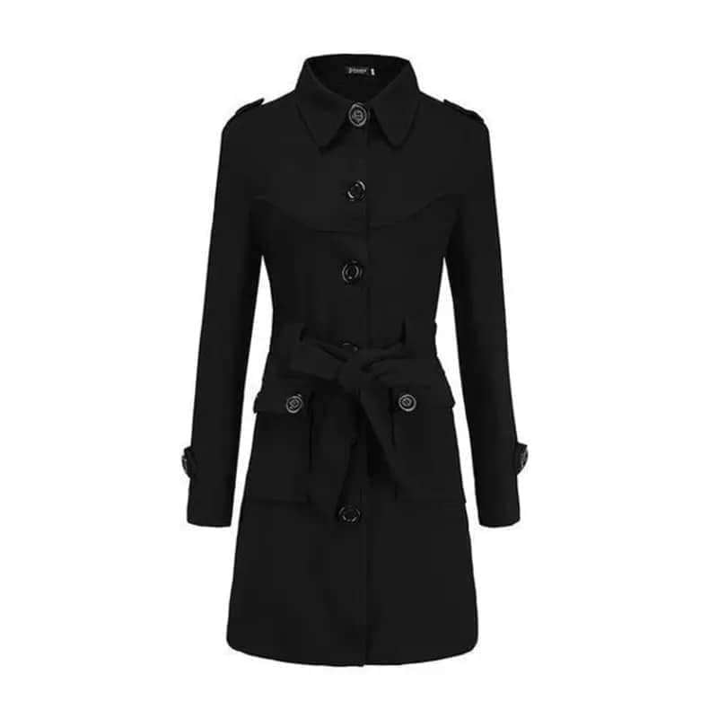 Collar Style Double Pocket Casual Winter Fleece Coat For Her. Main image