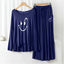 Navy Plazo-Style Big-Printed 2-Pcs Lounge And Night Wear Suit. WLW-08