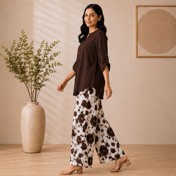 Binara Printed Western Shirt Style Stitched Co-Ord Set! PCS# 50 Dress Code
