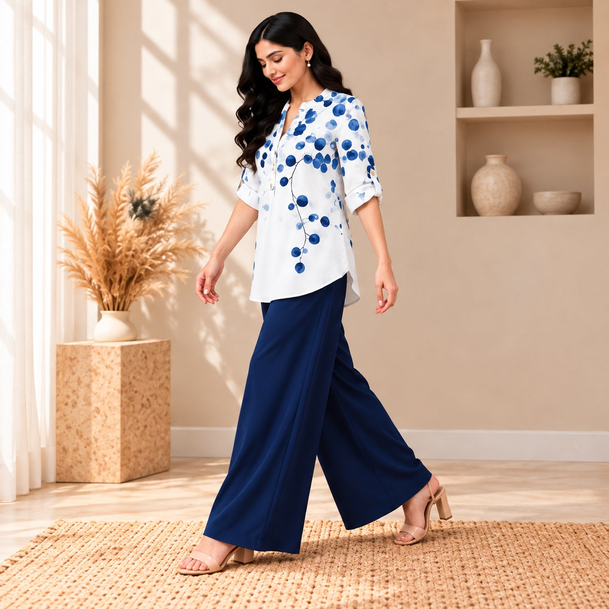 Binara Printed Western Shirt Style Stitched Co-Ord Set! PCS# 18 Dress Code