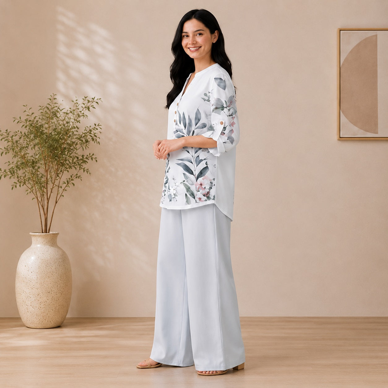 Binara Printed Western Shirt Style Stitched Co-Ord Set! PCS# 16 Dress Code