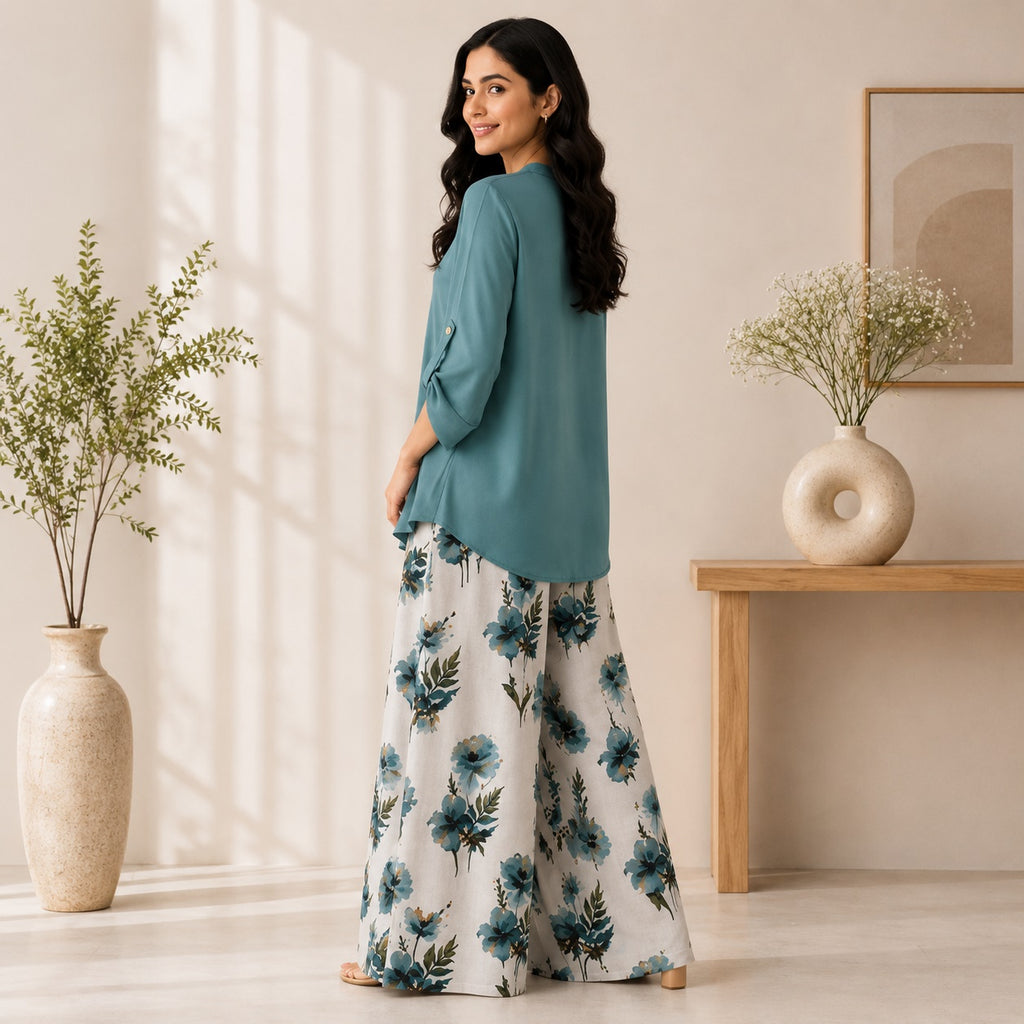 Binara Printed Western Shirt Style Stitched Co-Ord Set!. PCS# 23 Dress Code