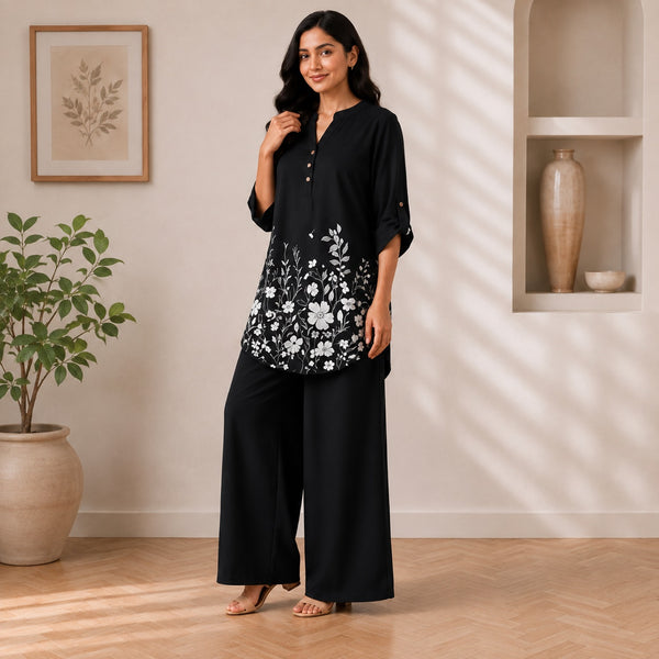 Binara Printed Western Shirt Style Stitched Co-Ord Set!. PCS# 37 Dress Code