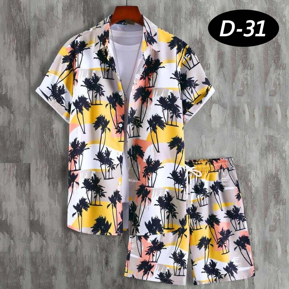 All-Over 3D Printed Premium Quality Dry-Fit 2-Pcs Summer Suit. D-31 Main image